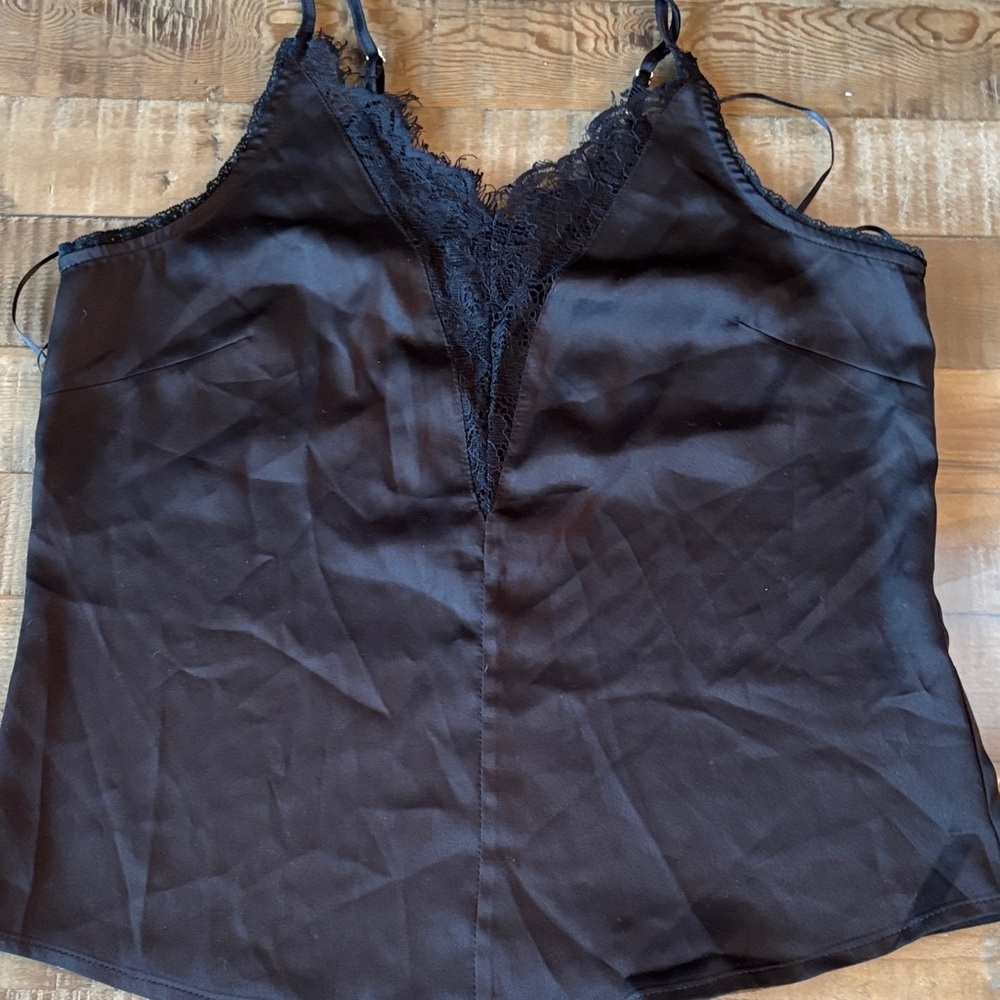 Black Lace Trim Cami Top